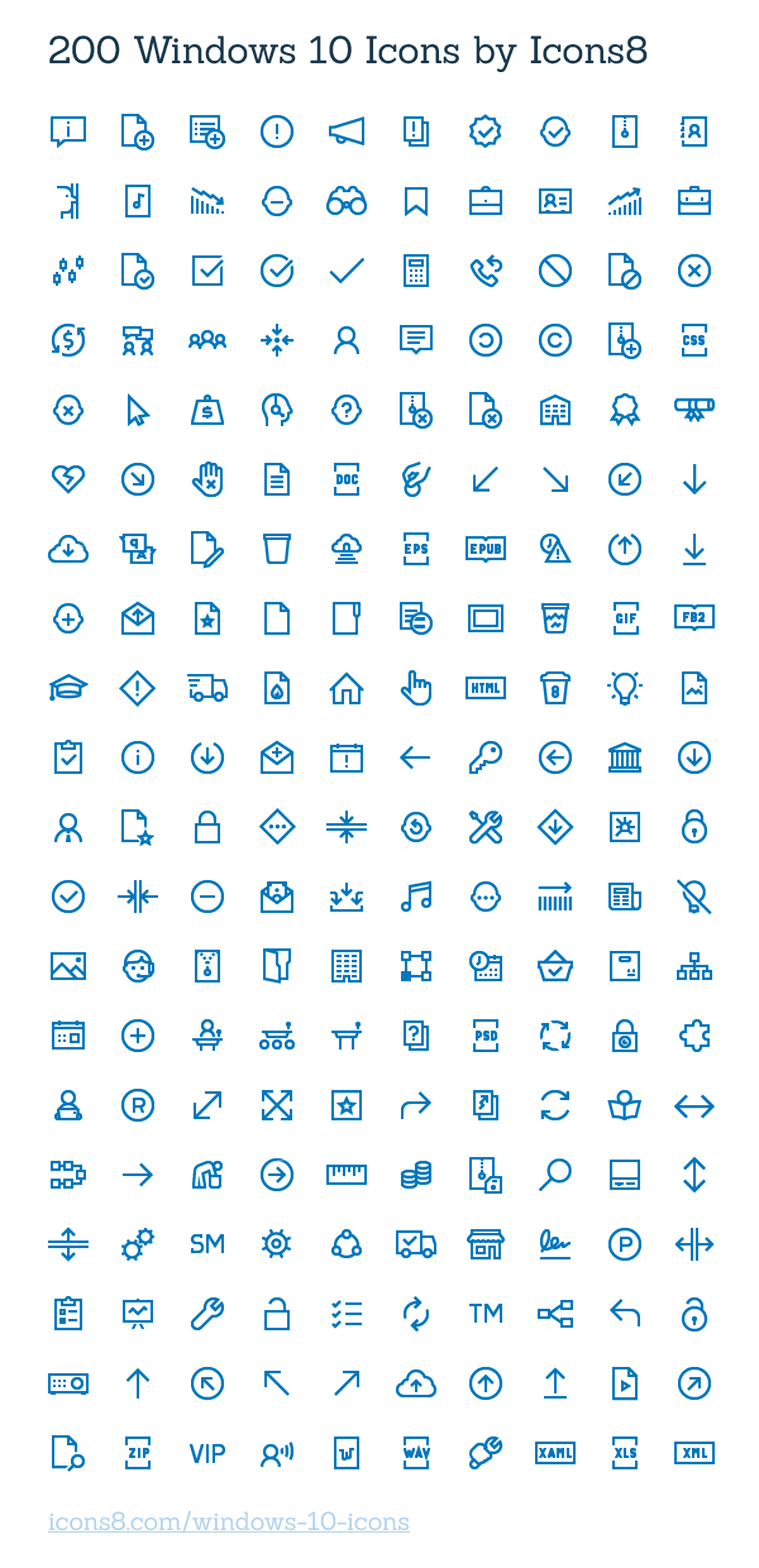 Free Icons - 200+ Windows 10 Icons