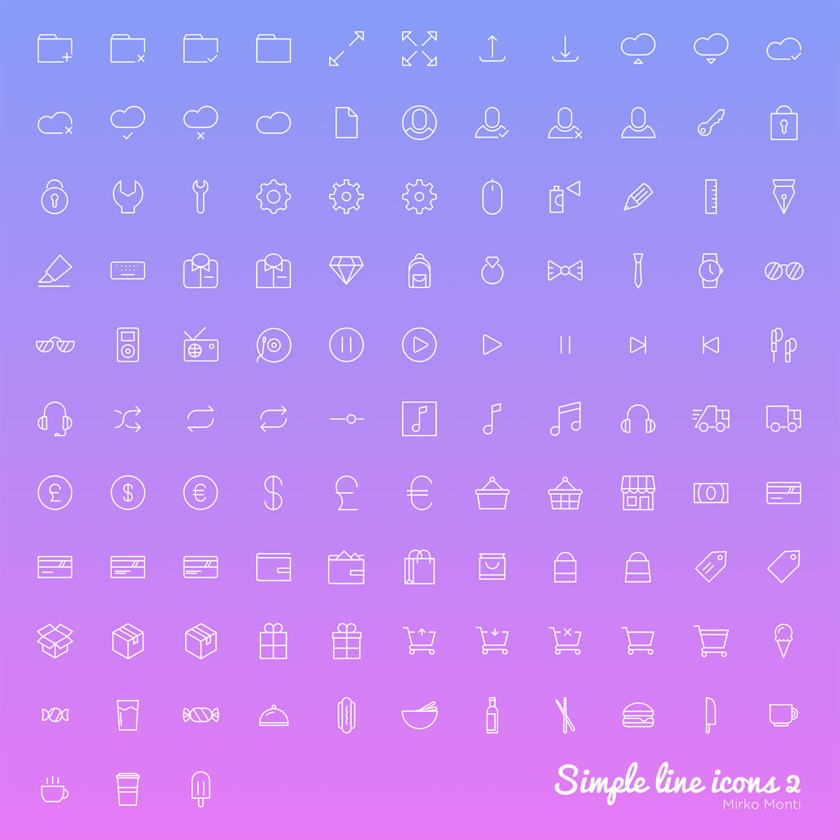 Simple Line Icons 2 - 100+ free icons