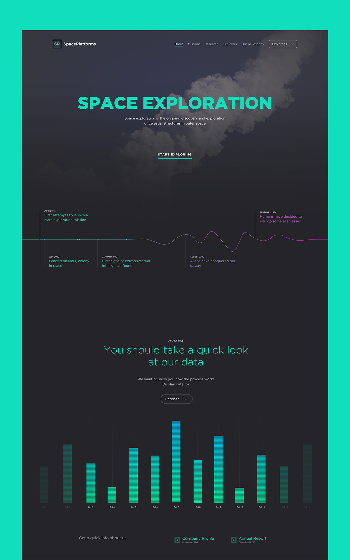 Space Exploration Free PSD Site Template