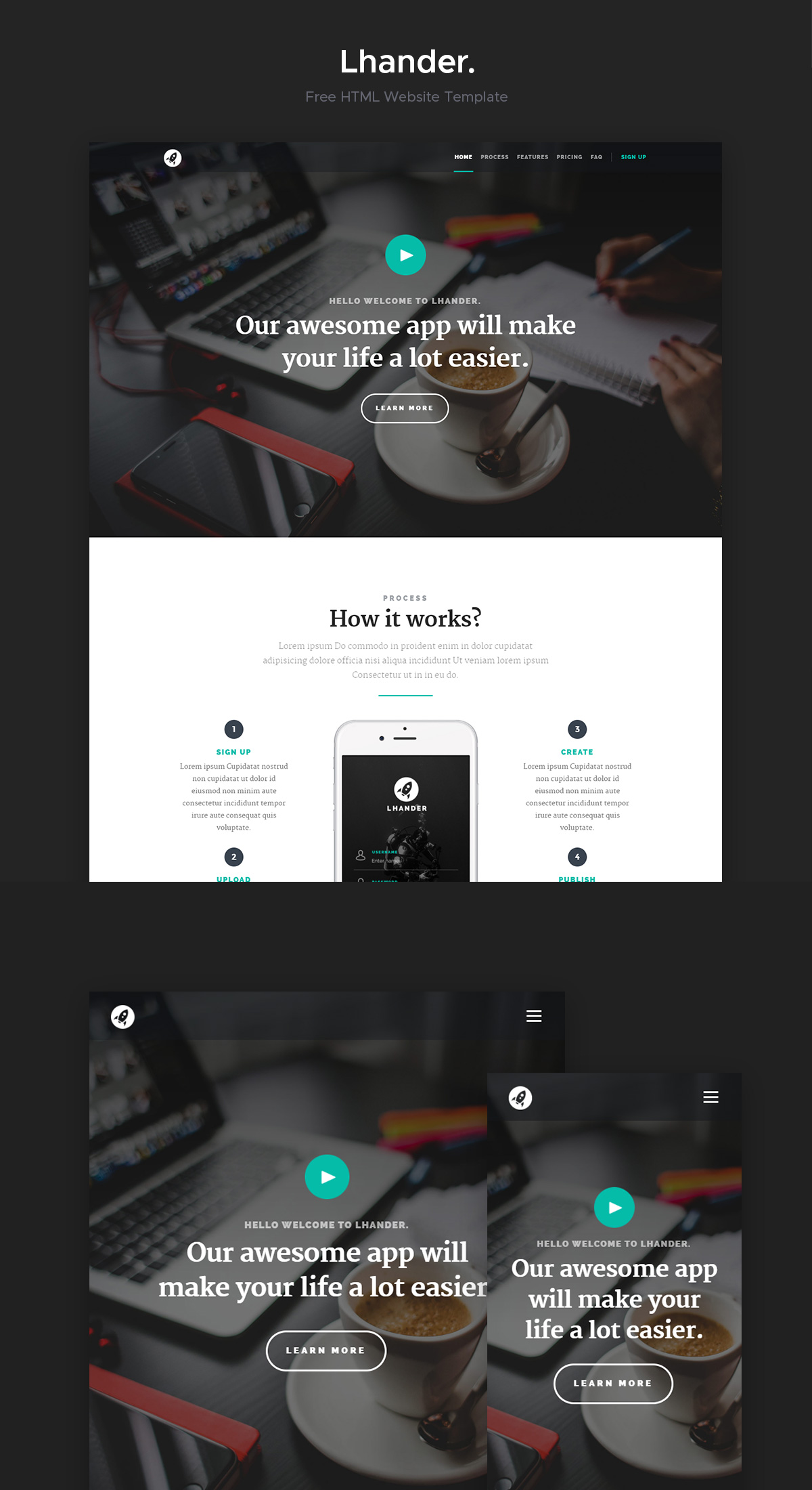 Lhander: - Free Landing Page Website Template