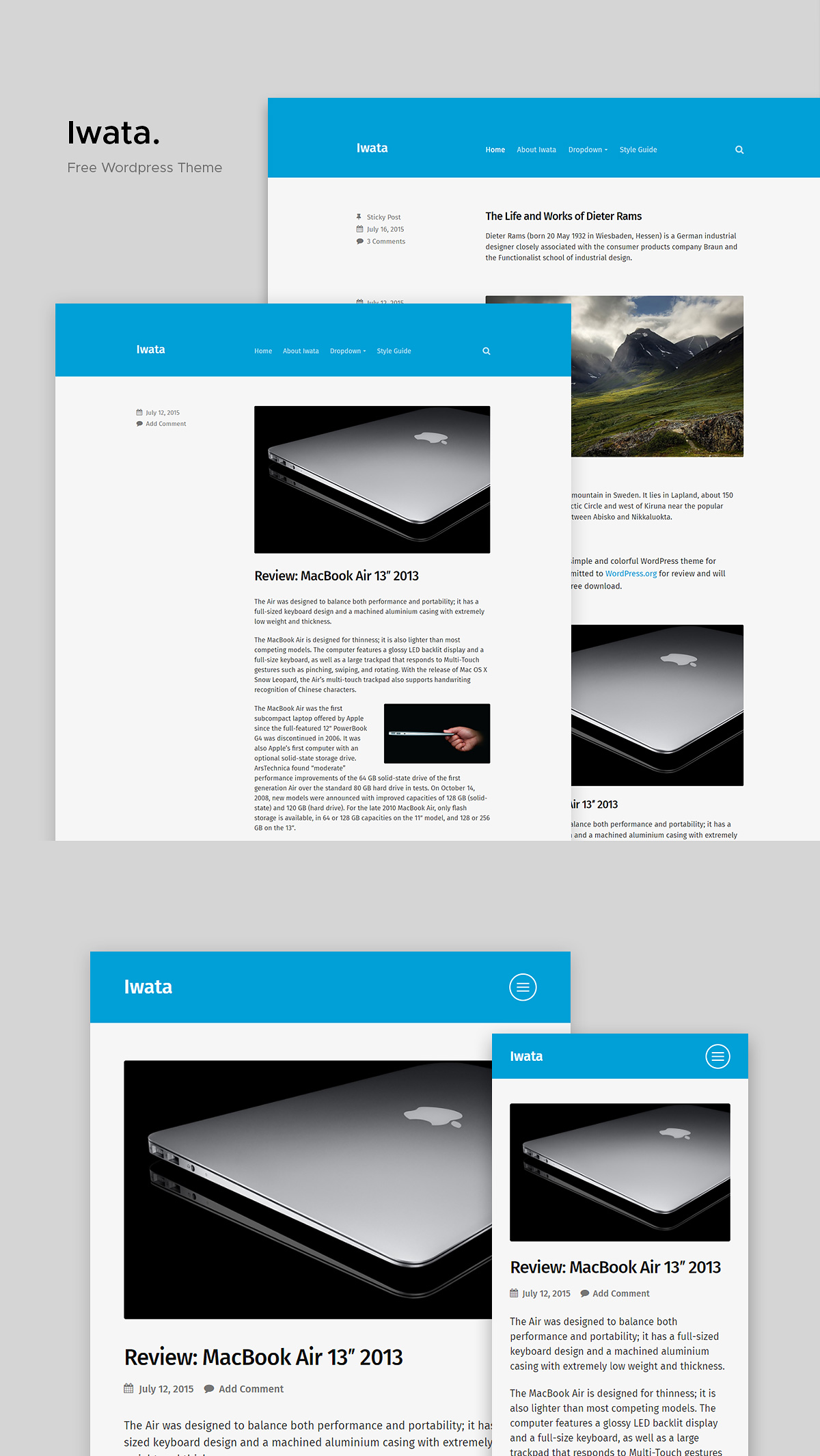 Iwata: A Clean and Lightweight Free WordPress Blog Theme