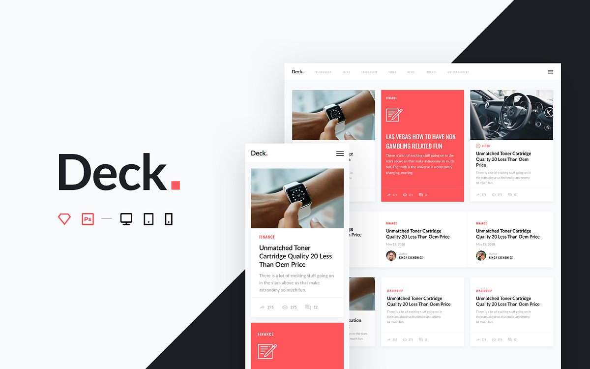 Deck - Free Card-style UI kit for Sketch and Photoshop