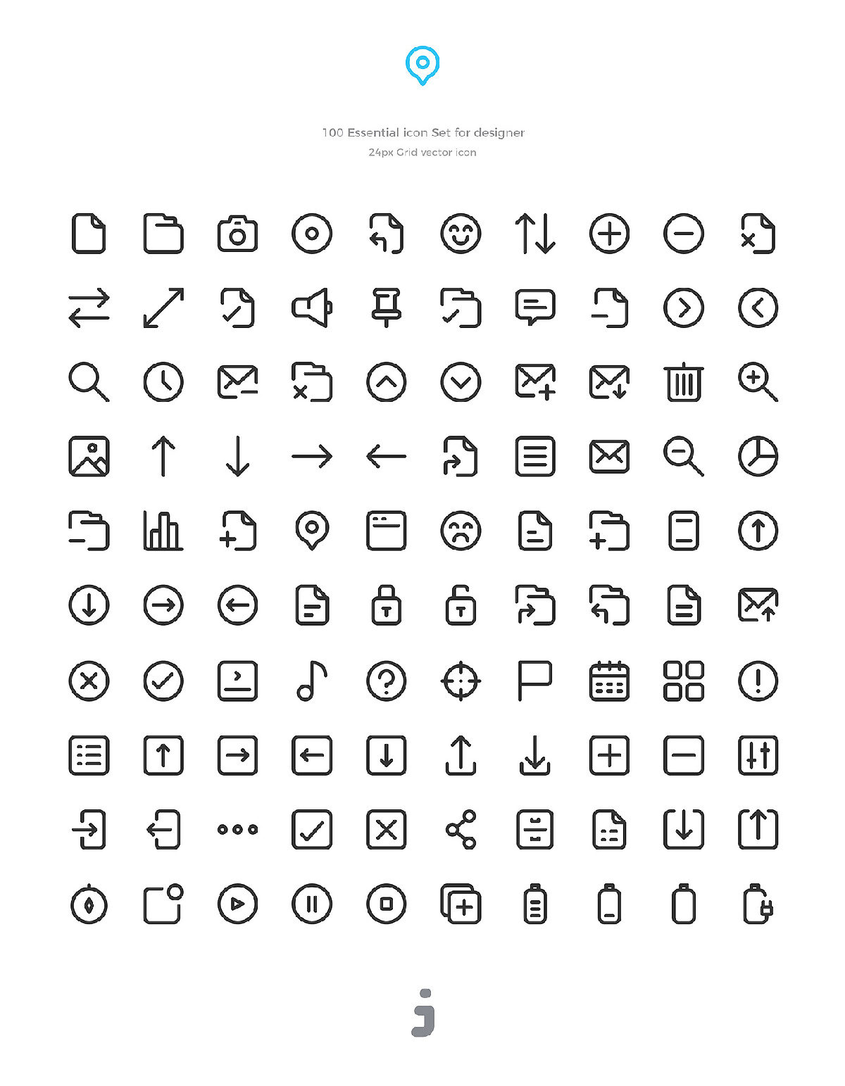 100 Free Essential Icons for Designer