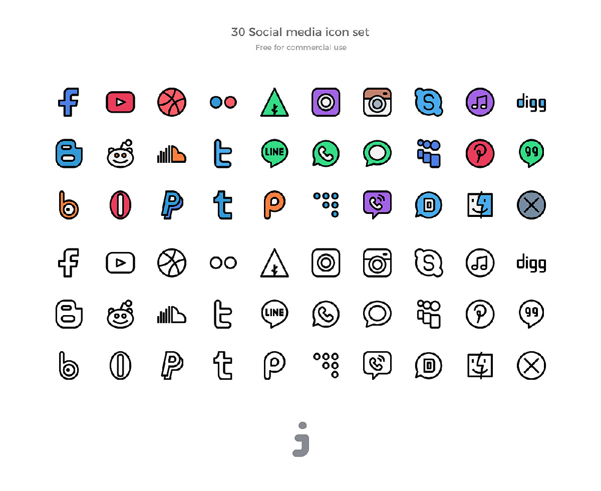 30 Free Social Media Icons