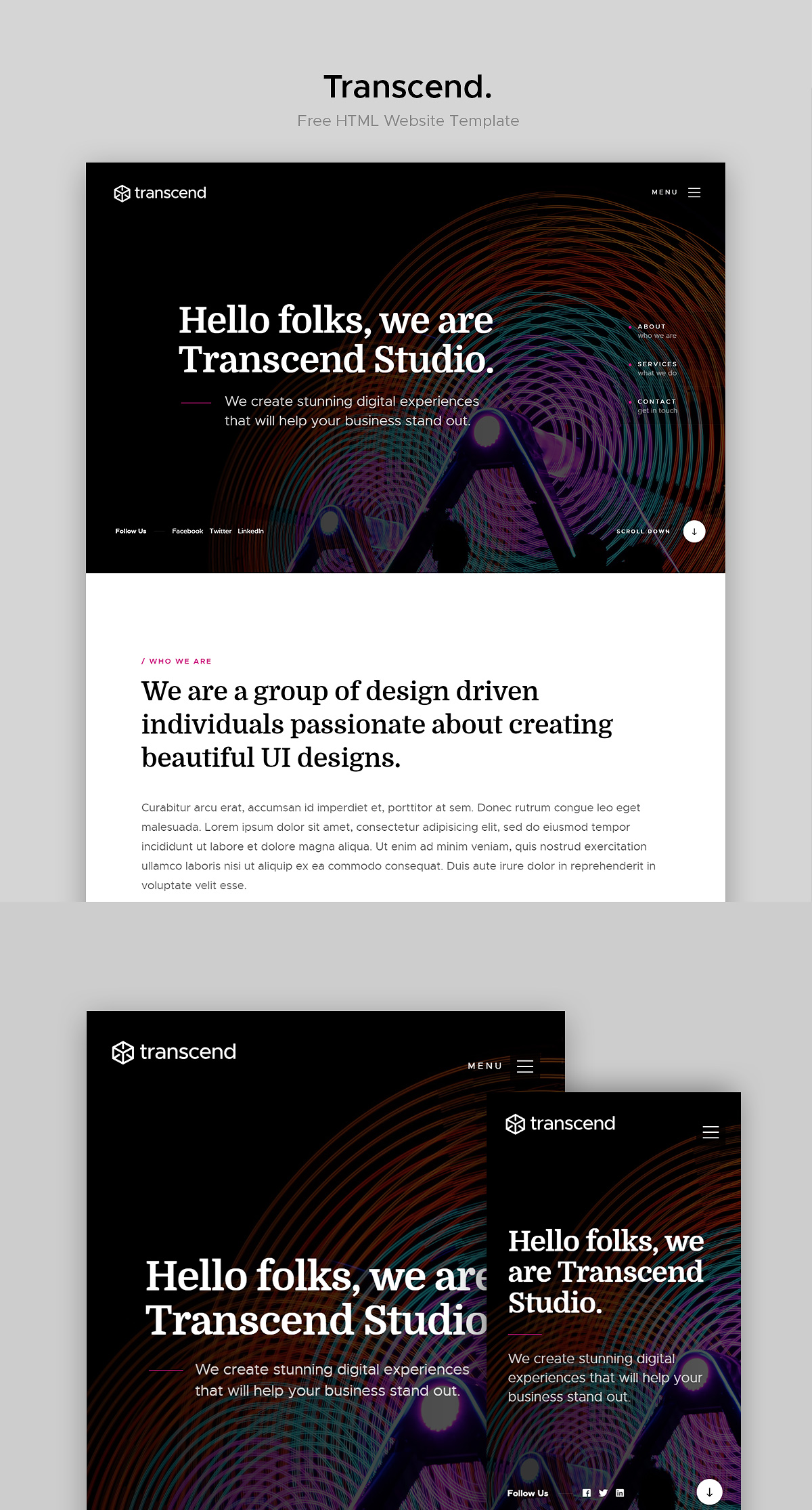 Transcend - Free Agency Website Template