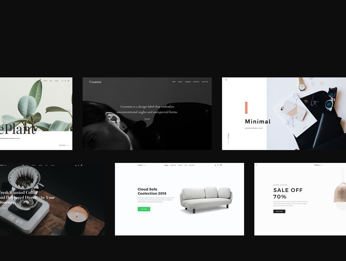 Creation Shop UI Kit Free Sample - 2