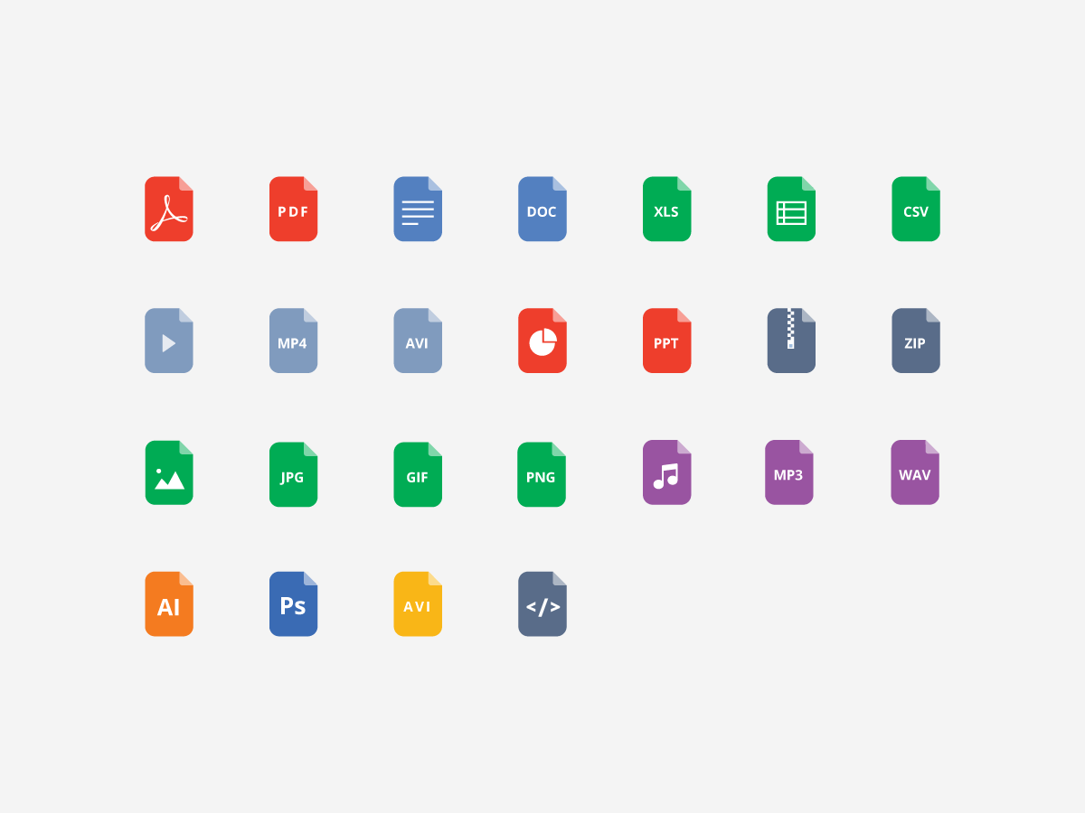 Free File Format Flat Icons - 2