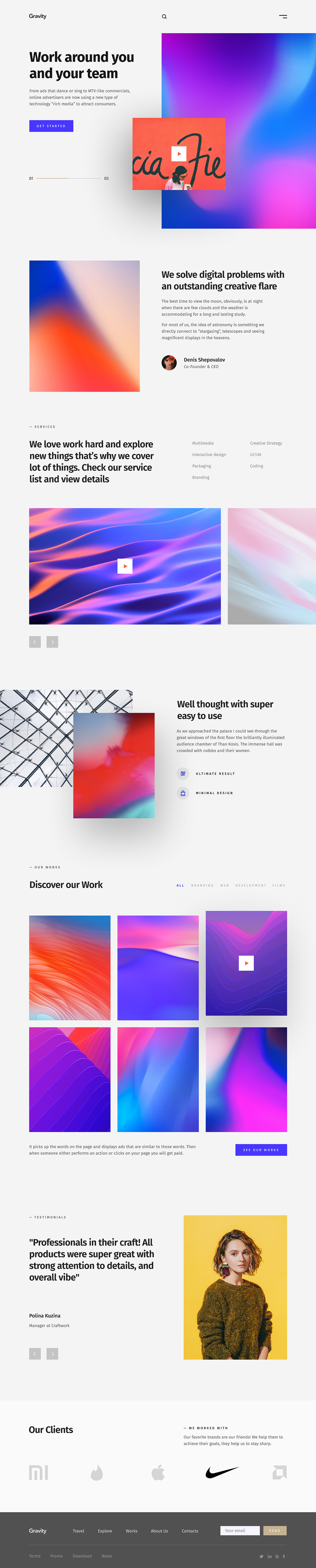 Gravity - Agency Portfolio Free Website Template - Home