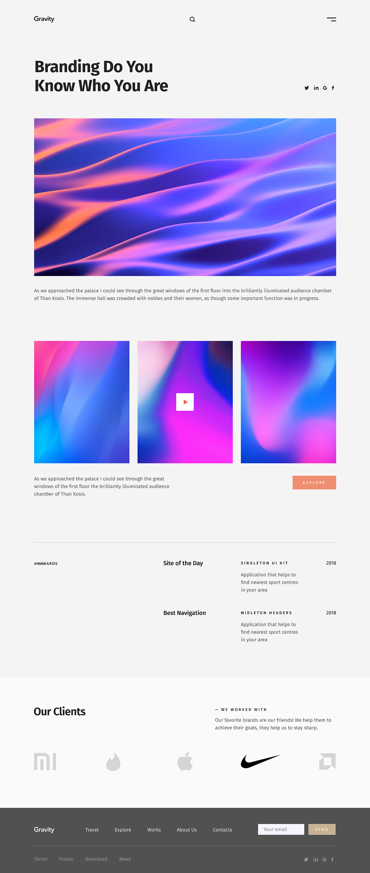 Gravity - Agency Portfolio Free Website Template - Work Details