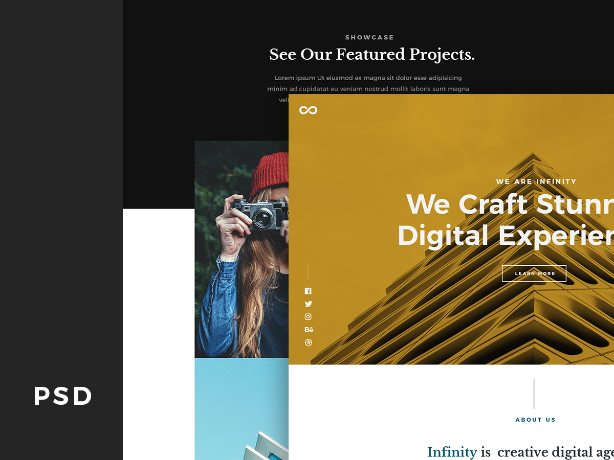 Infinity - Agency Portfolio Free PSD Website Template