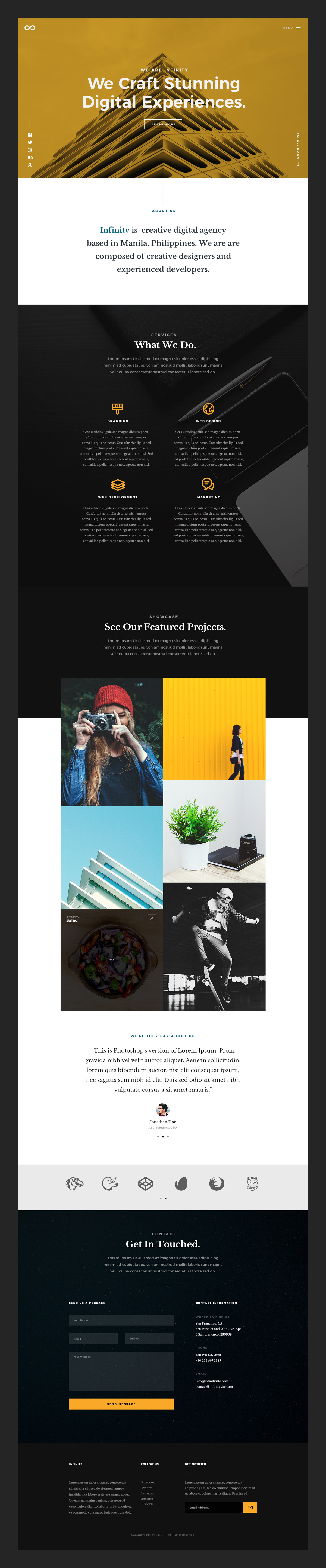 Infinity - Agency Portfolio Free PSD Website Template 02
