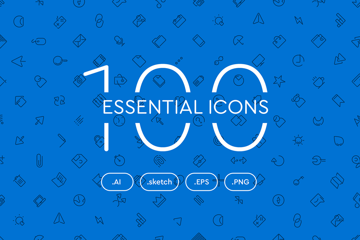 100 Free Essential Icons Set 01