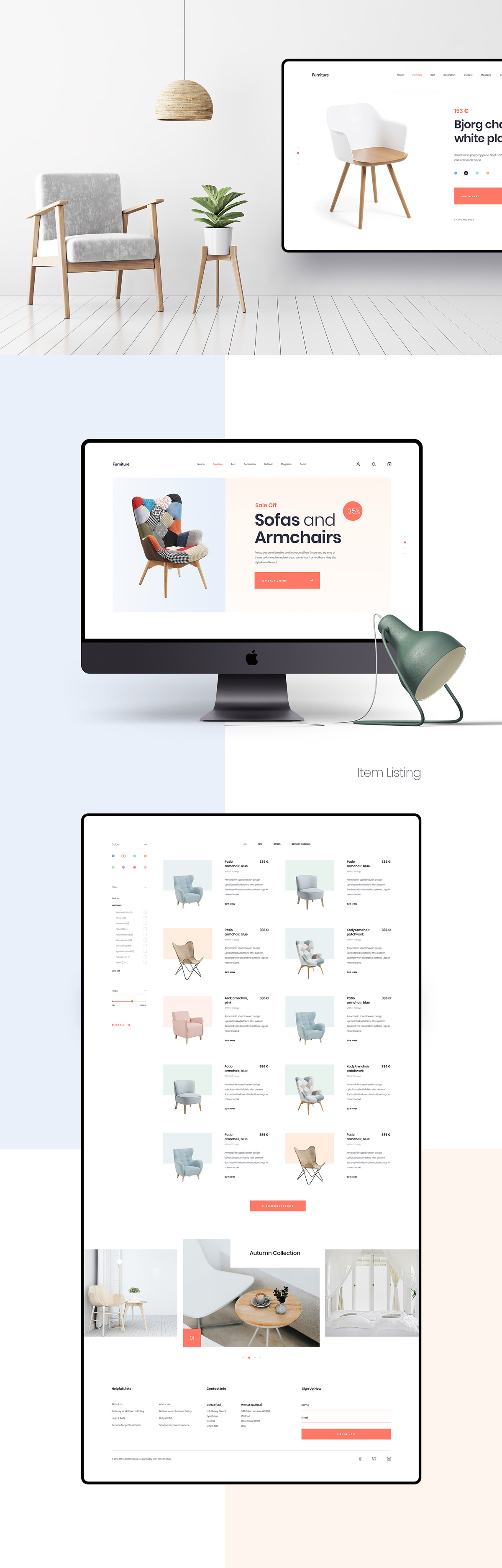 Mi Furniture Free Sketch App Website Template 02