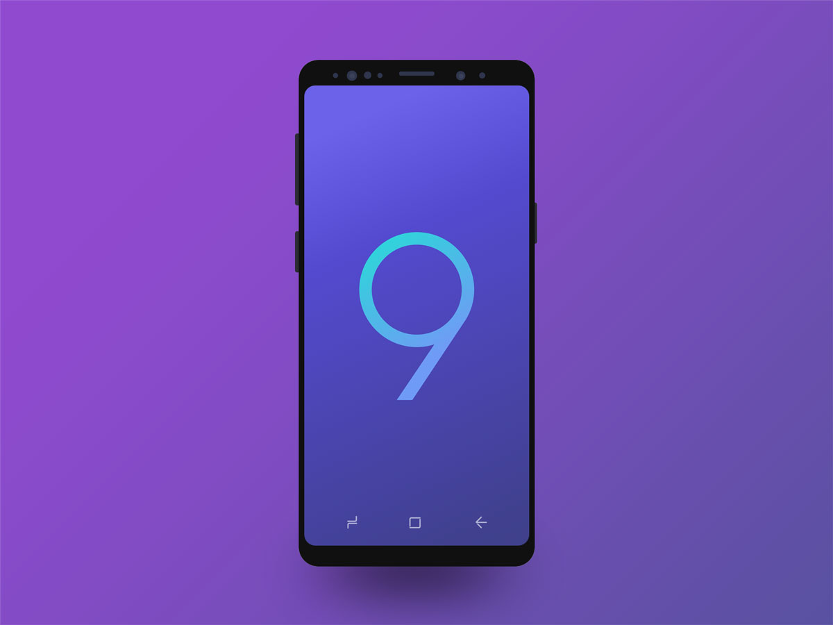 Galaxy S9 Minimal Clean Mockup - dark