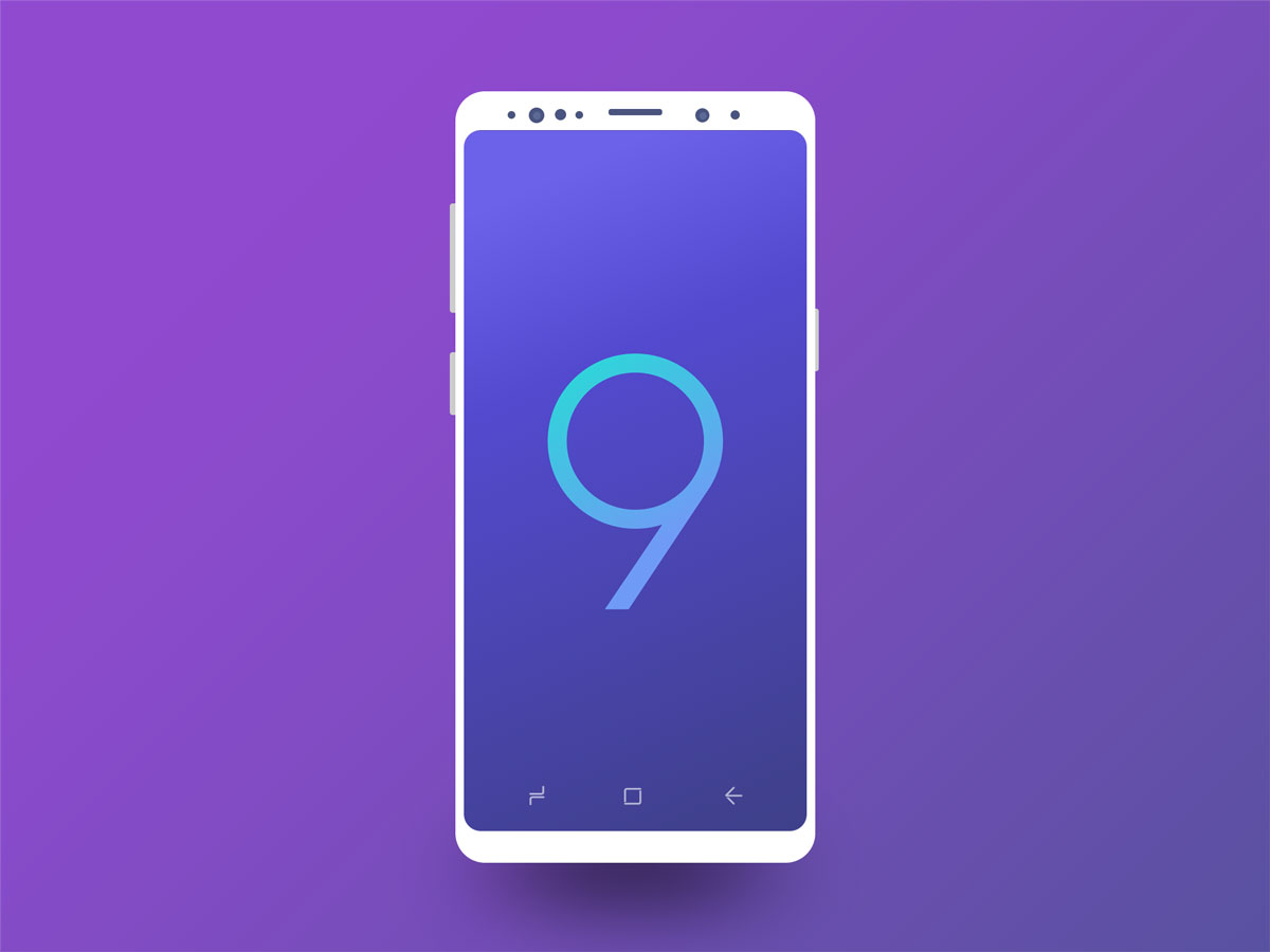 Galaxy S9 Minimal Clean Mockup - white