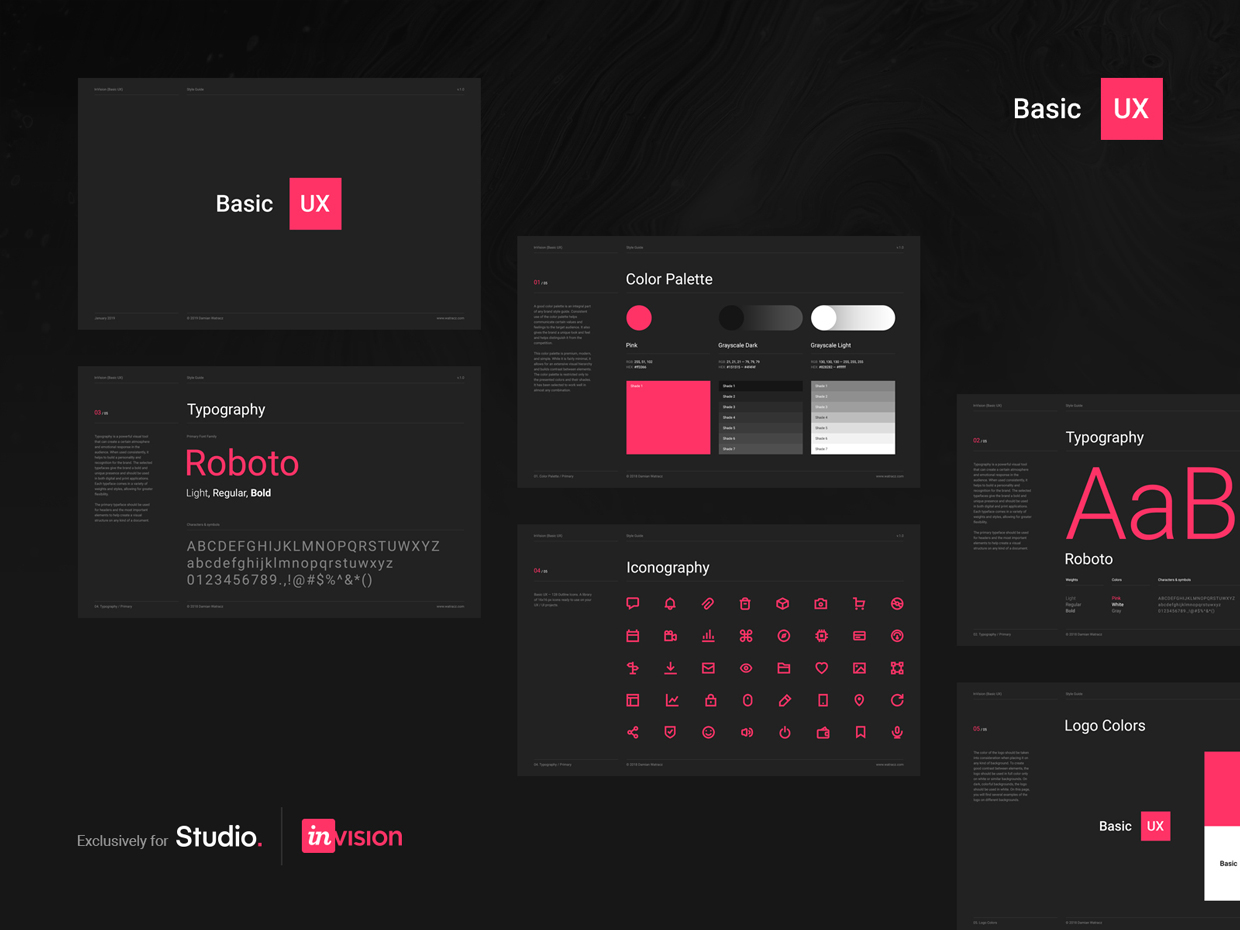 Basic UX — Free Design Resources for InVision Studio 01