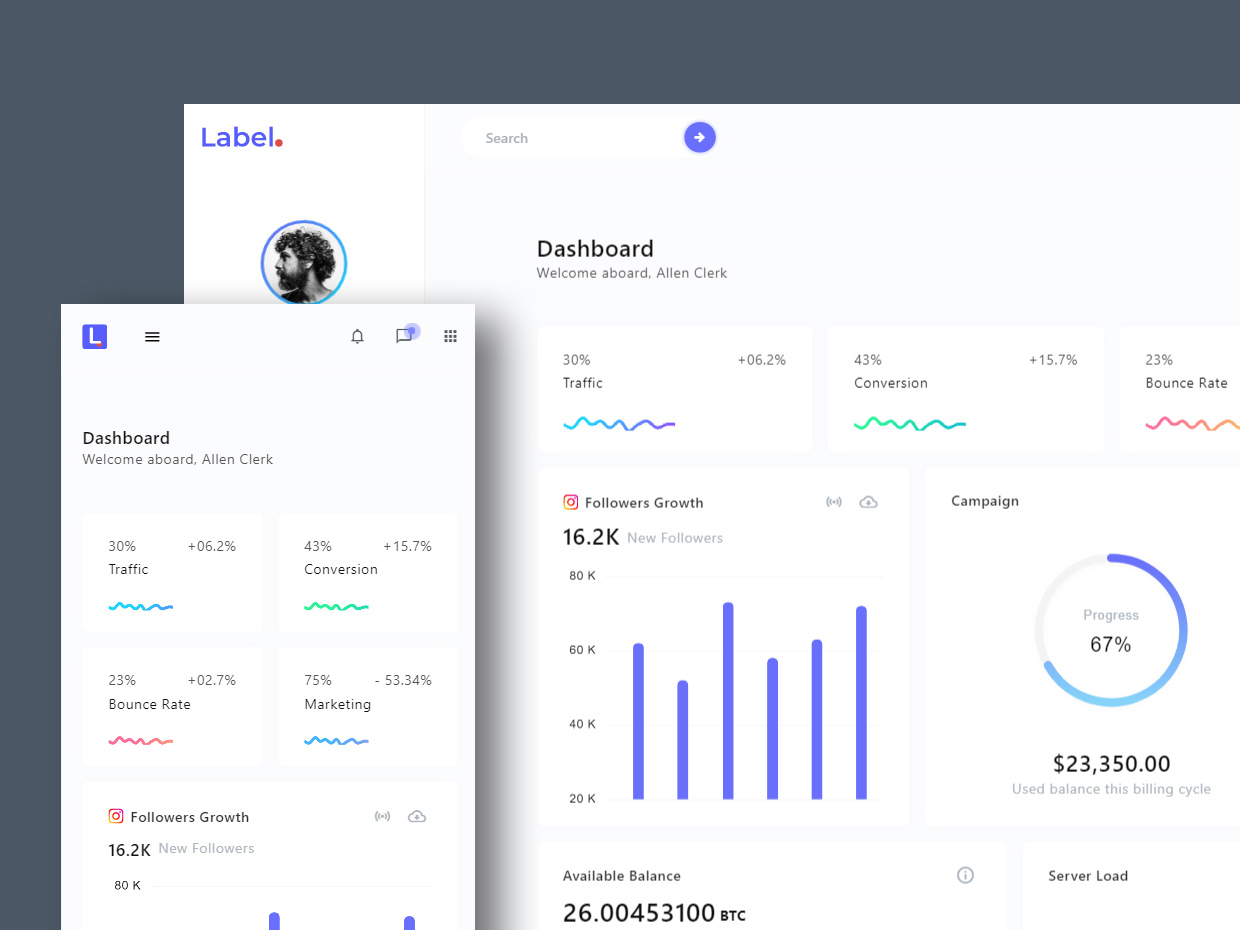 LabelUI - Free Responsive Admin Dashboard Template 01