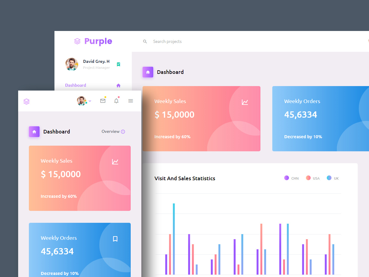 Purple - Free Responsive Admin Dashboard Template 01