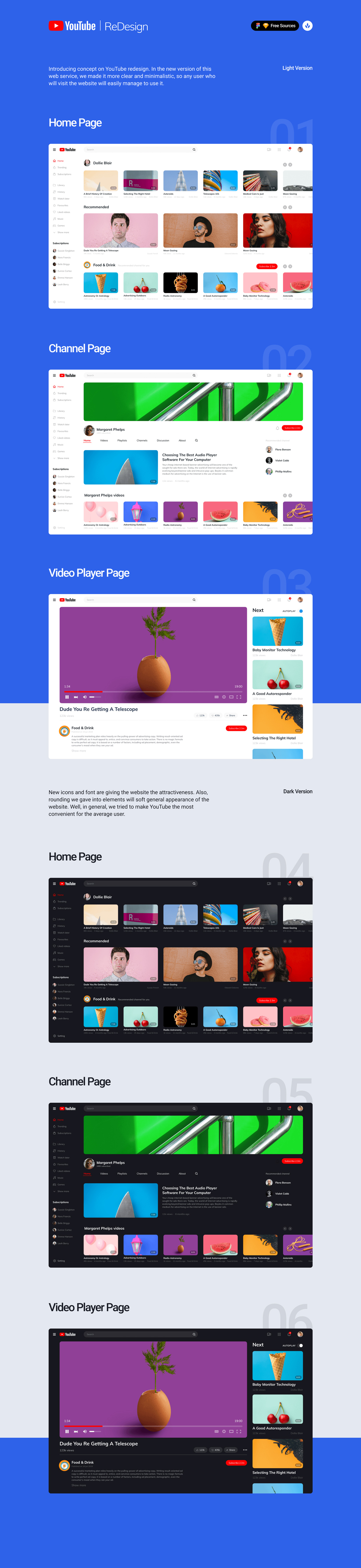 YouTube Redesign Concept Freebie