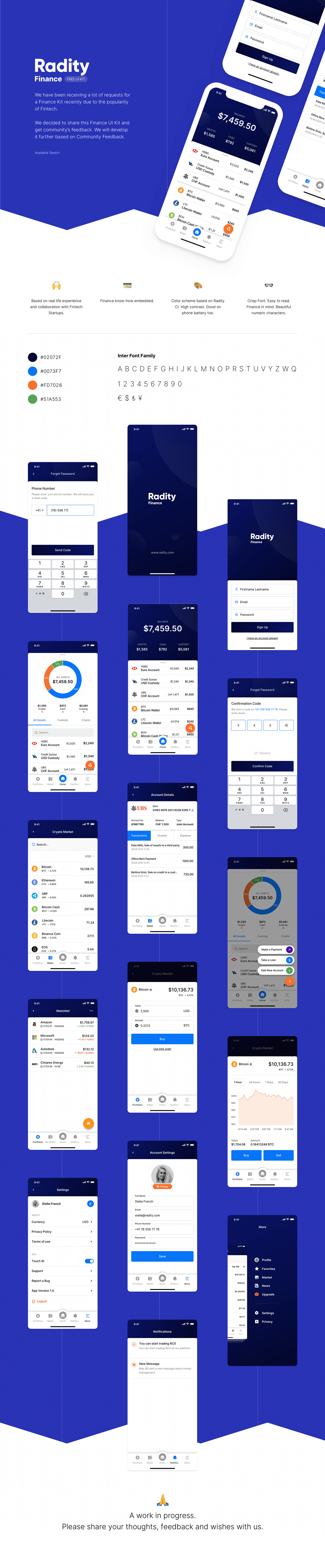 Radity Finance  Free UI Kit