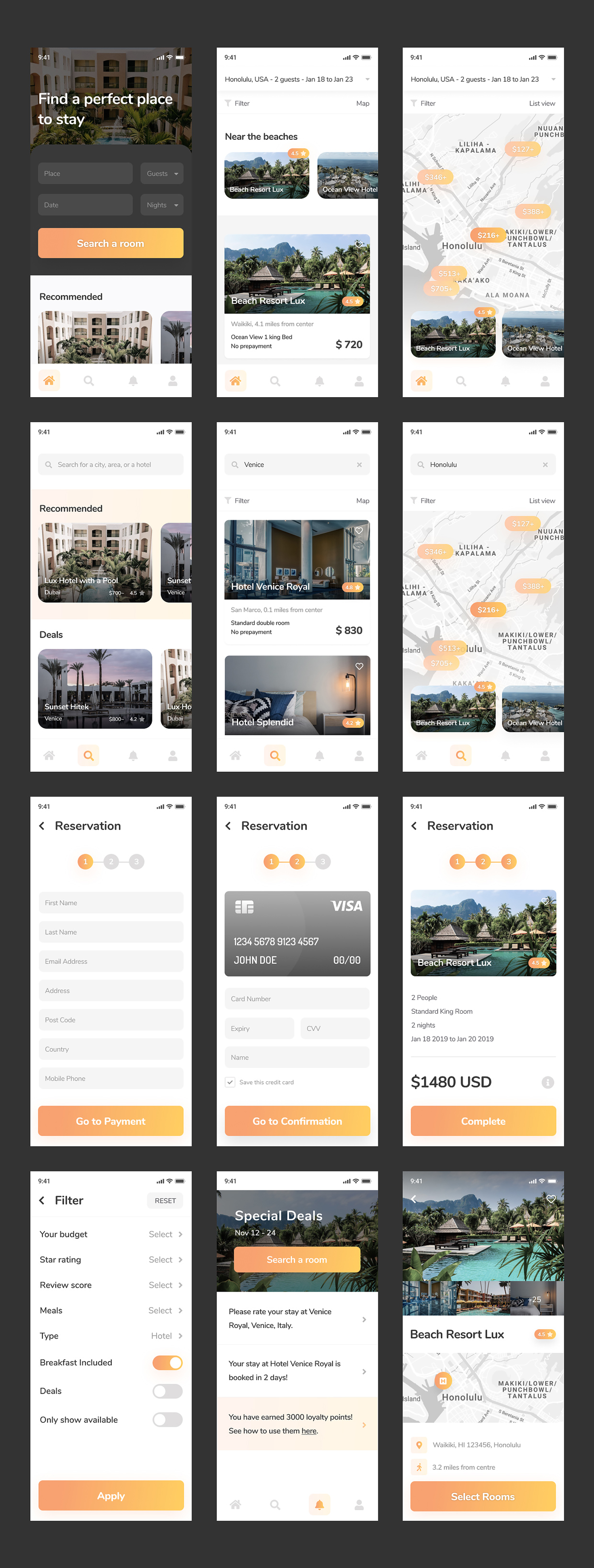 Hotelify - Free Hotel Booking App UI Kit | Theme-UI