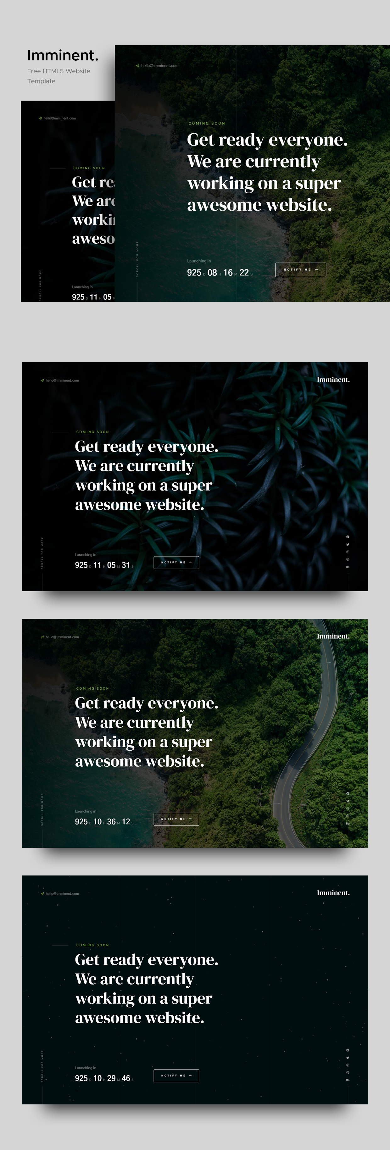 Imminent — Stylish Free Coming Soon Website Template