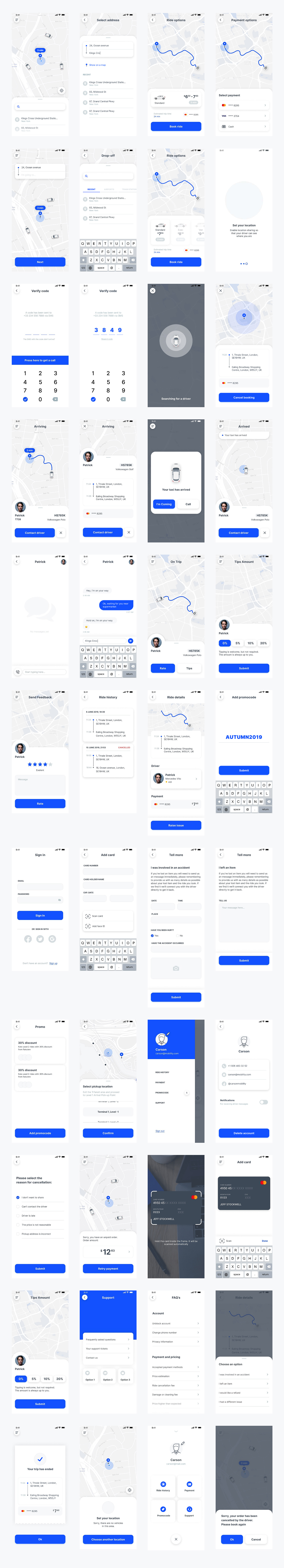 Taxi App Free UI Kit