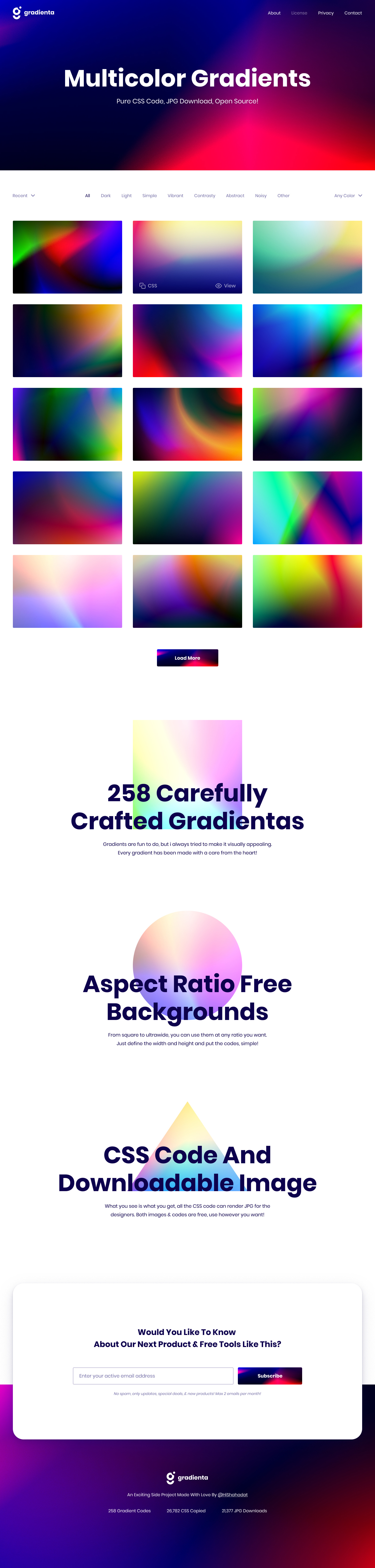Gradienta - Free Multicolor CSS Gradients