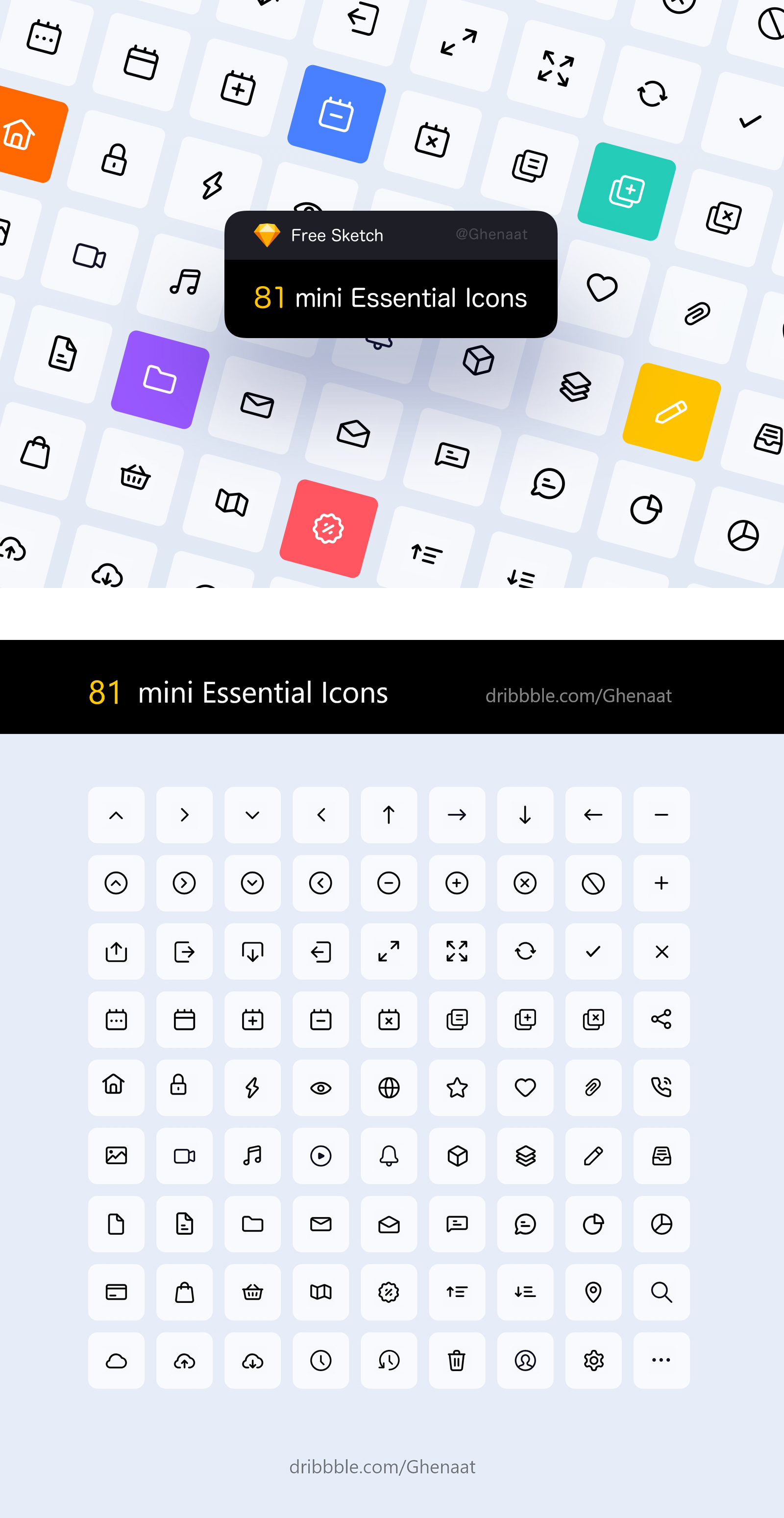 81 Mini Essential Free Icons