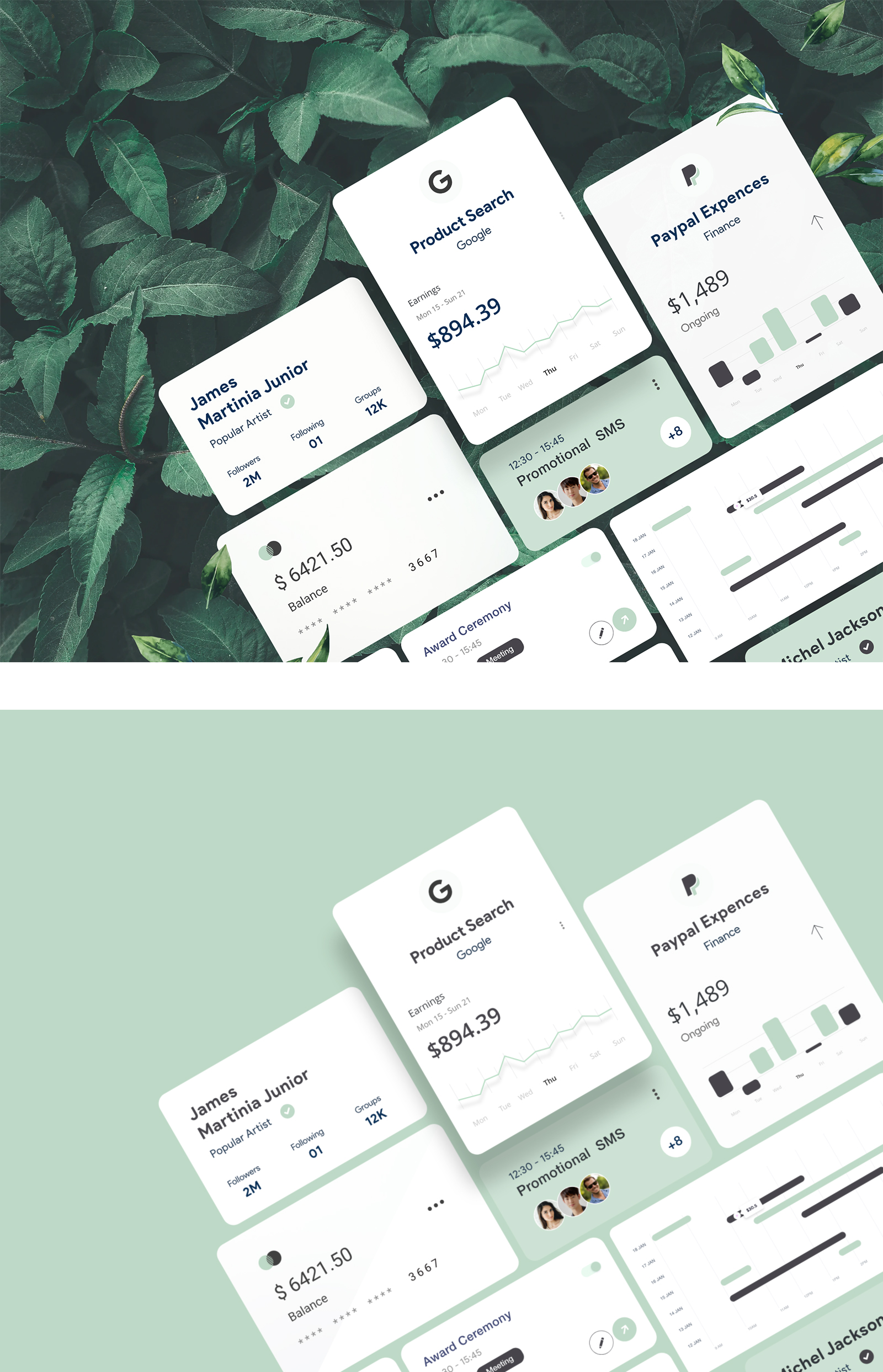 Card UI Components Freebie for Adobe XD