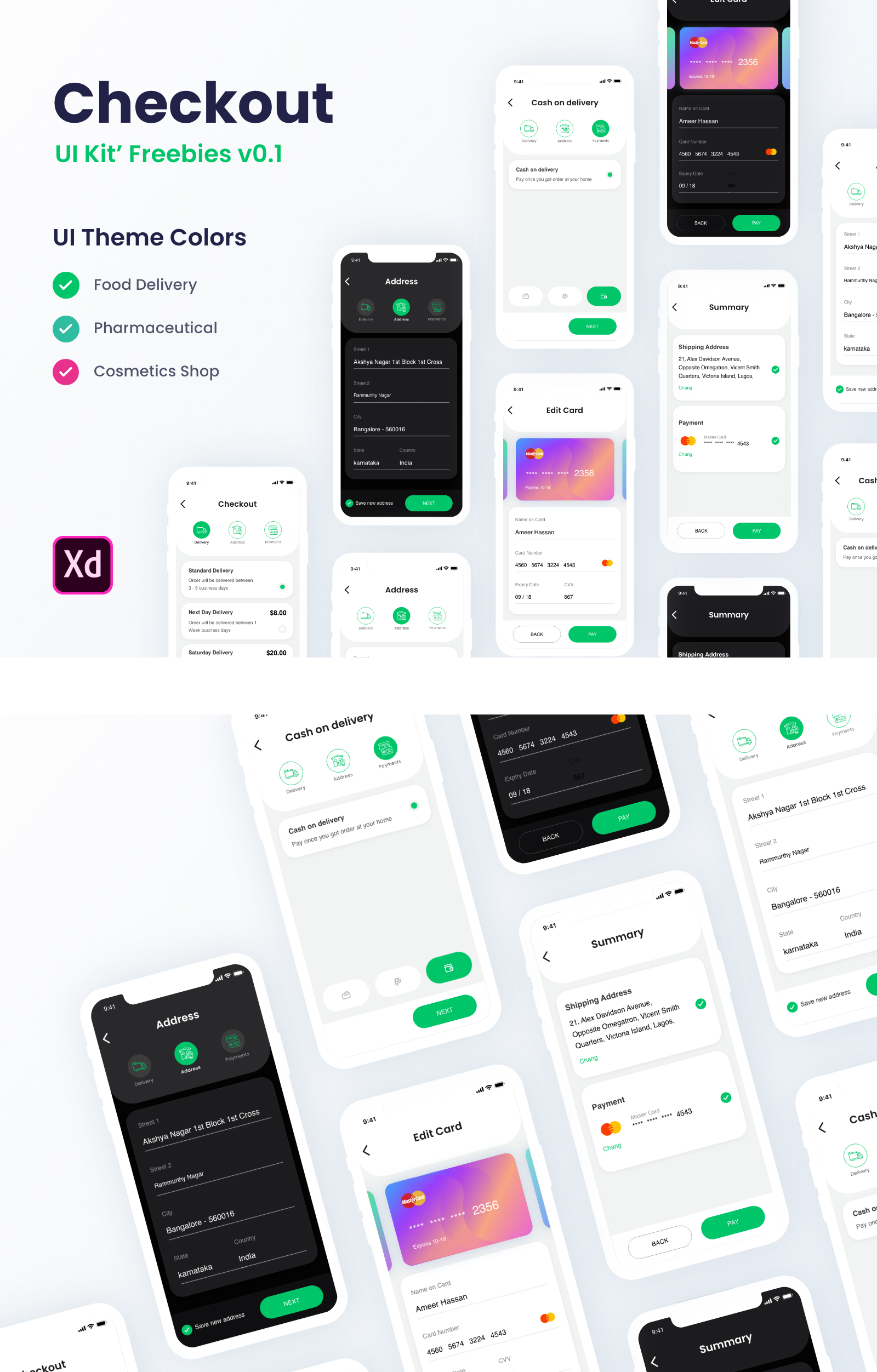 Checkout Free UI Kit for Adobe XD