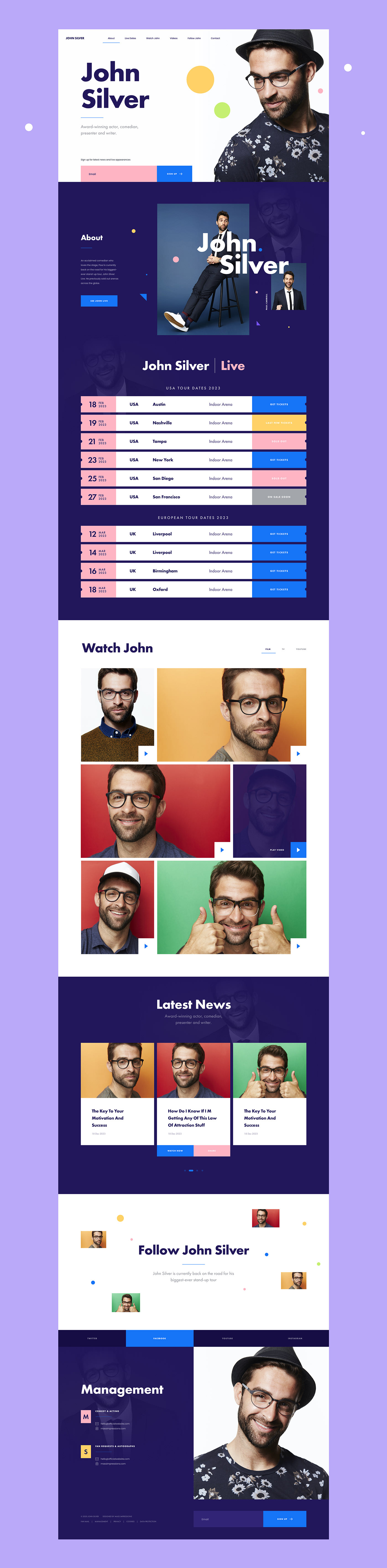 MI Comedian — Free Sketch App Website Template