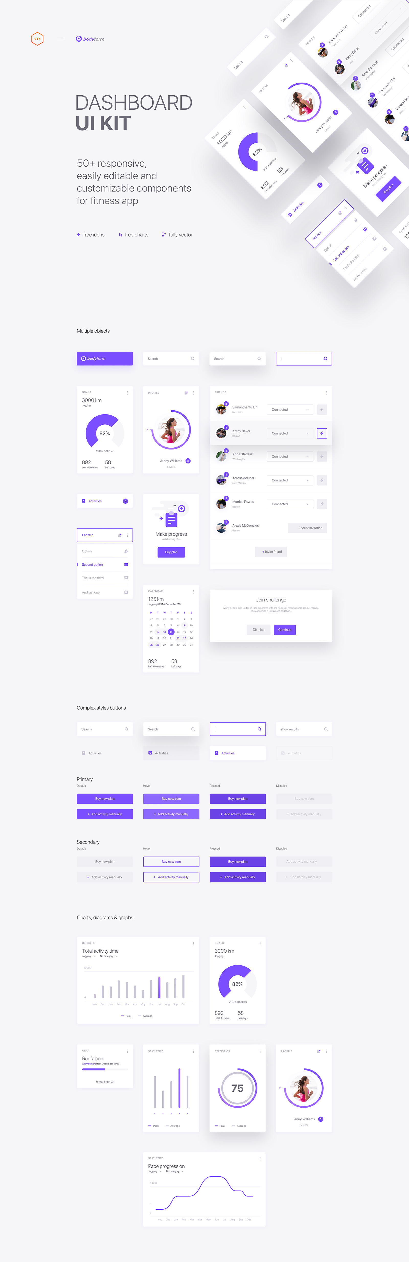 Bodyform — Fitness App Free UI Kit