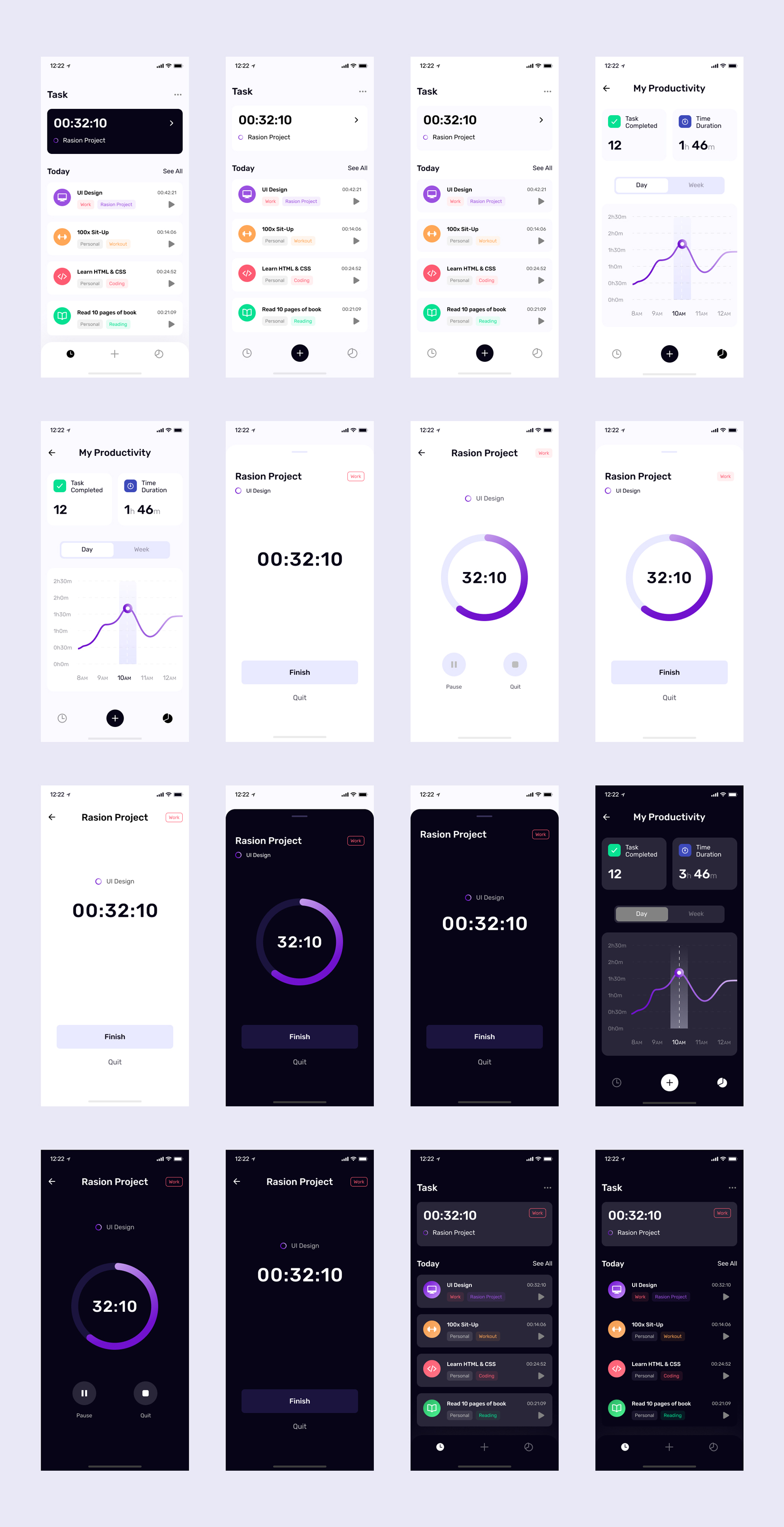 TimePad Time Tracker Free UI Kit