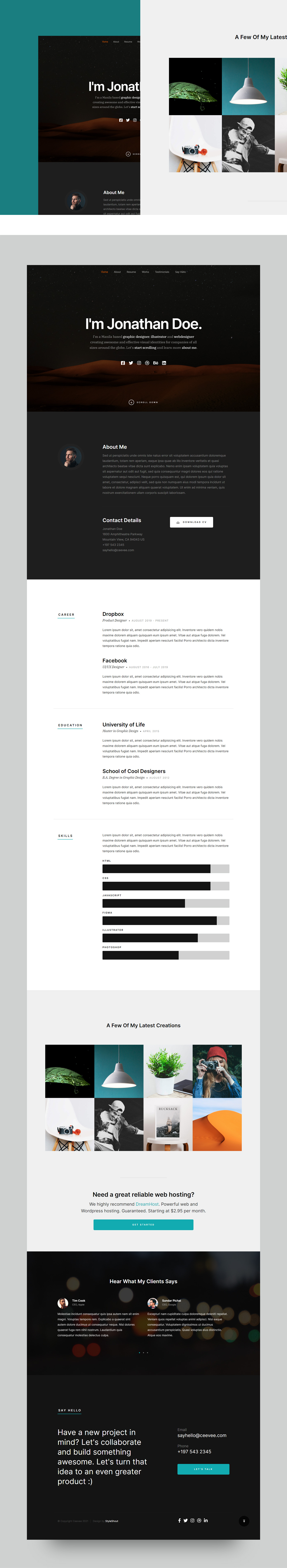 Ceevee — Free Personal CV HTML Website Template