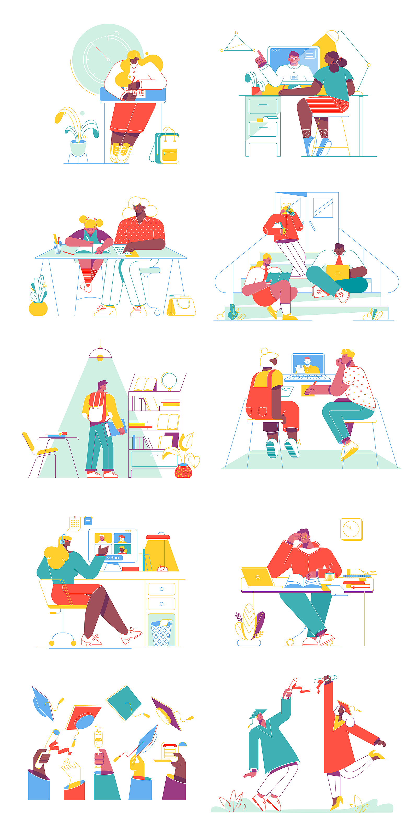 Education & Online Learning Free Illustrations