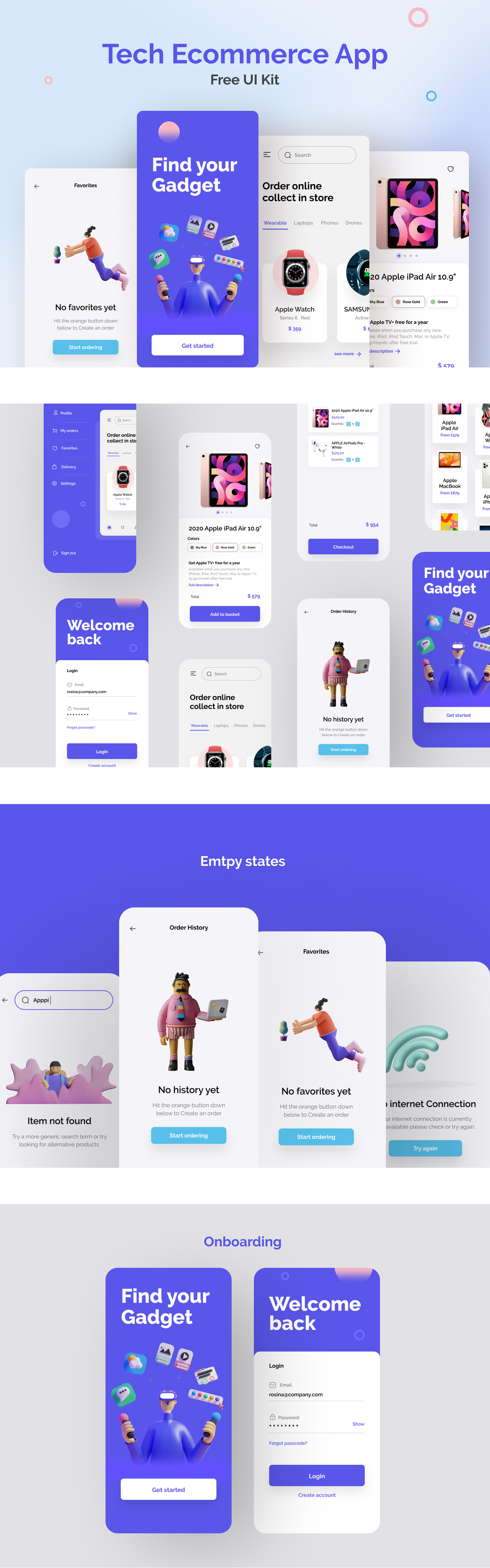 Tech E-commerce App Free UI Kit for Figma