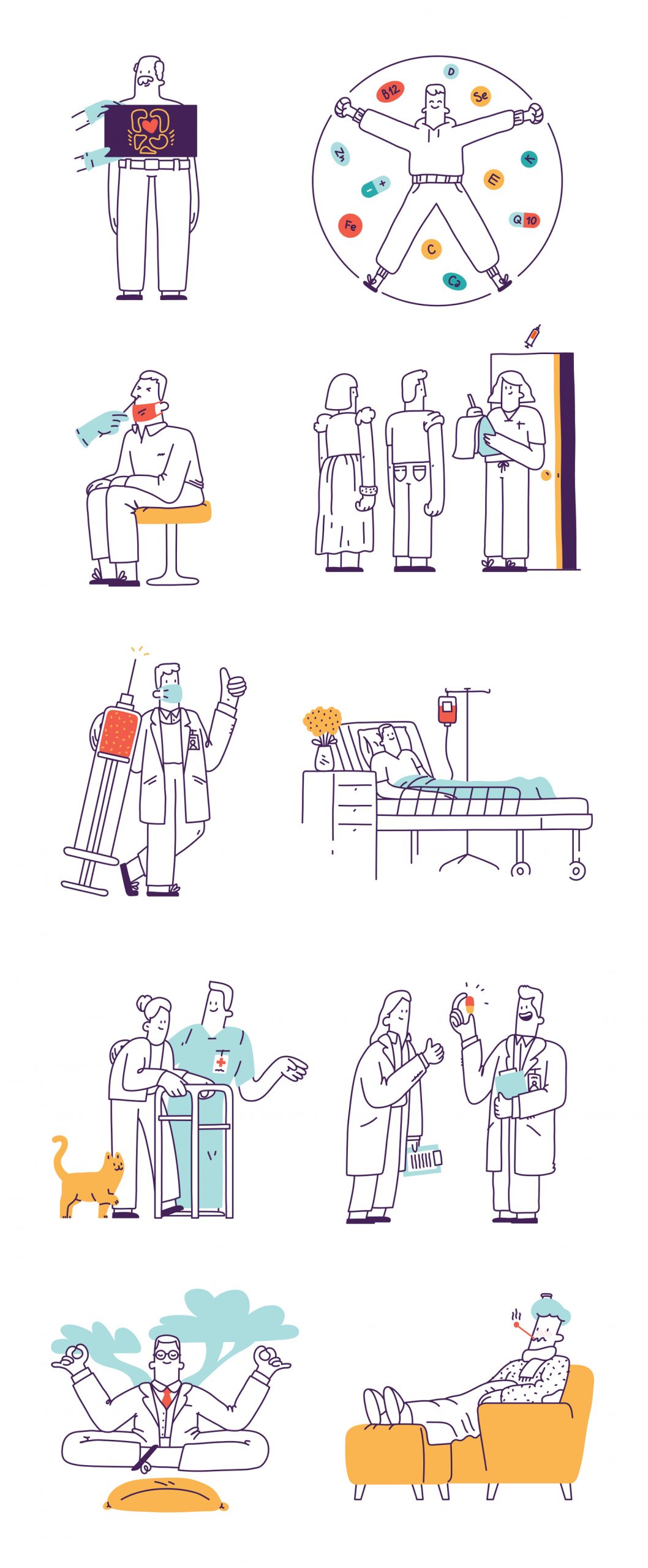 Health & Wellness Free Illustrations from DrawKit