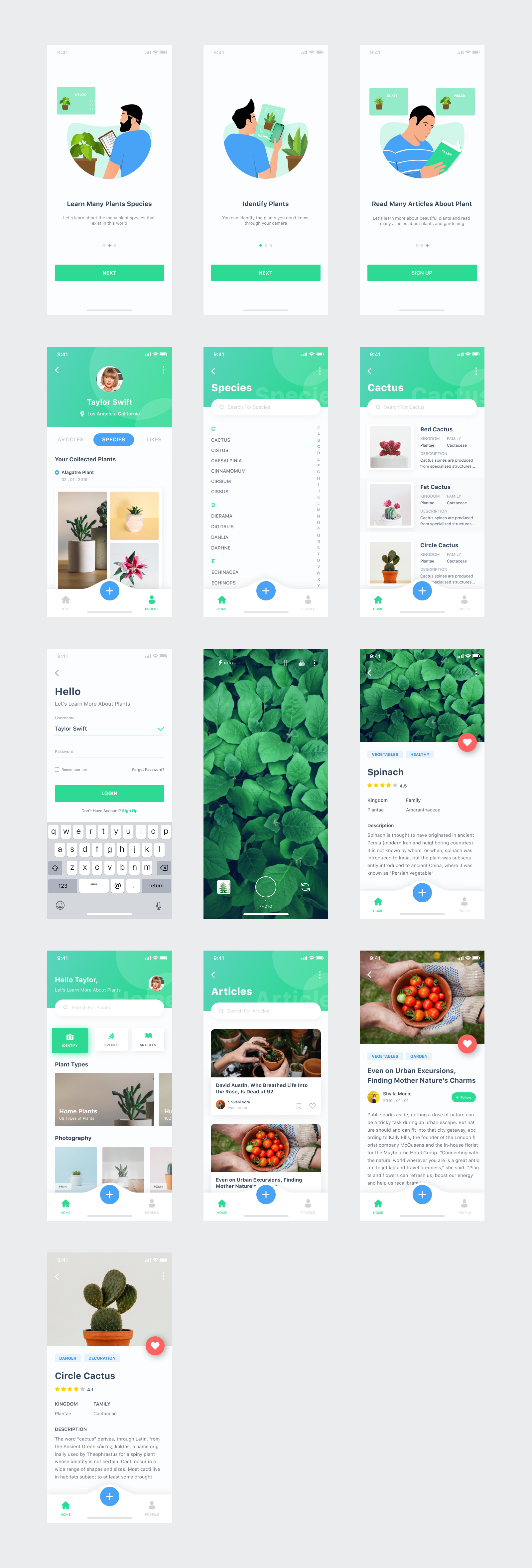 Plant App Free UI Kit for Figma