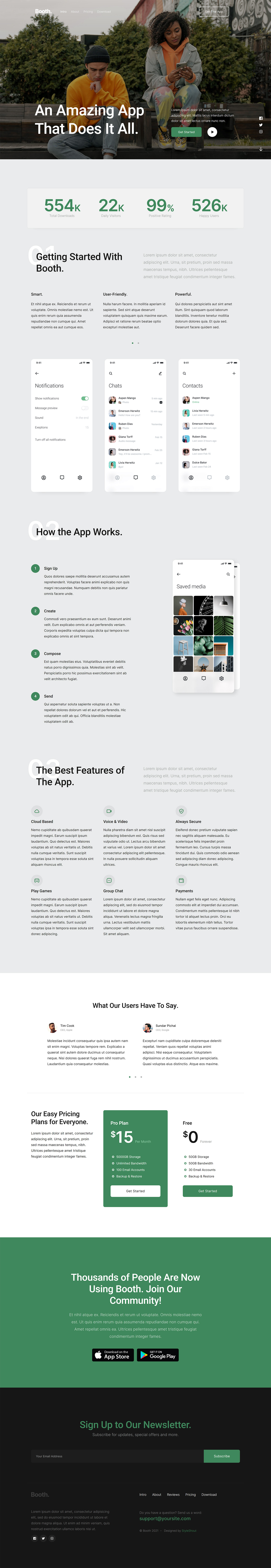 Booth — Free App Landing Page HTML Template