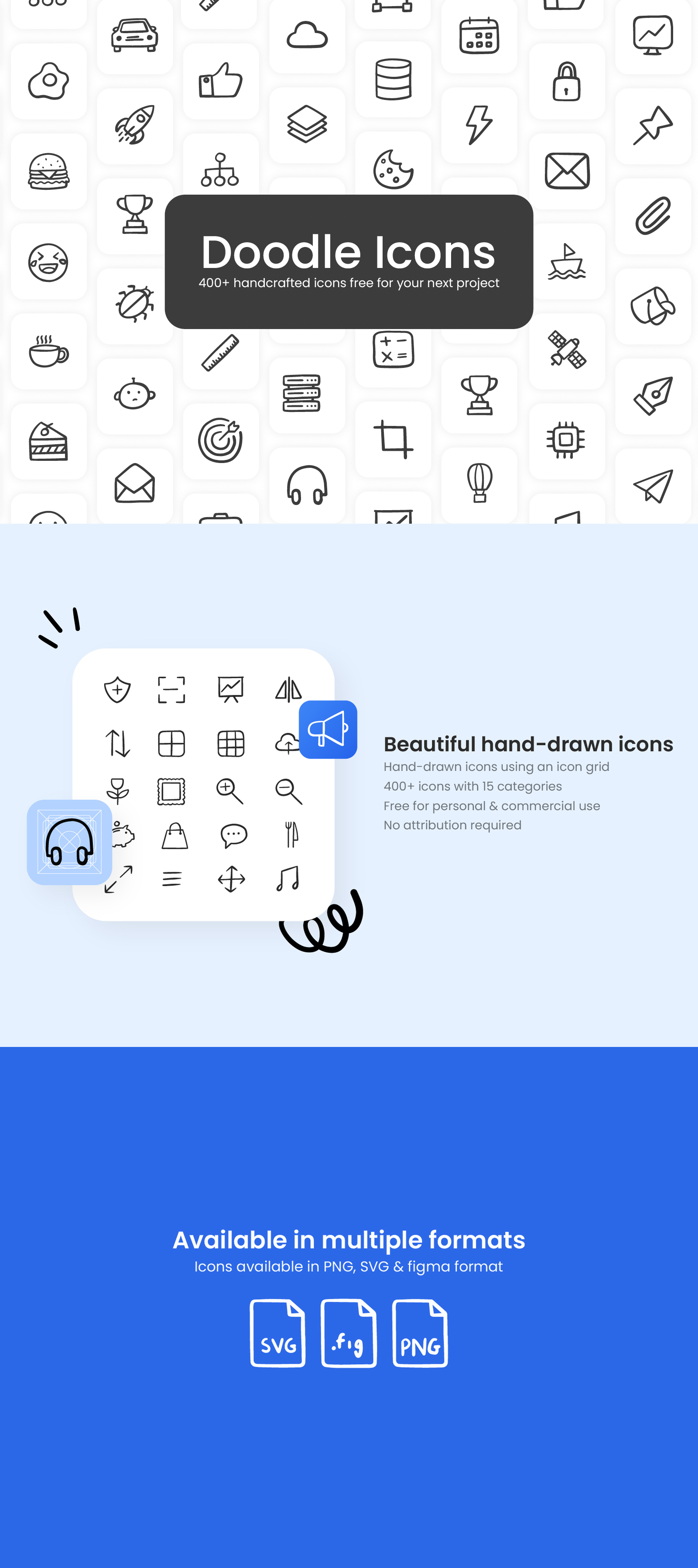 Doodle Icons - 400+ Handcrafted Free Icons