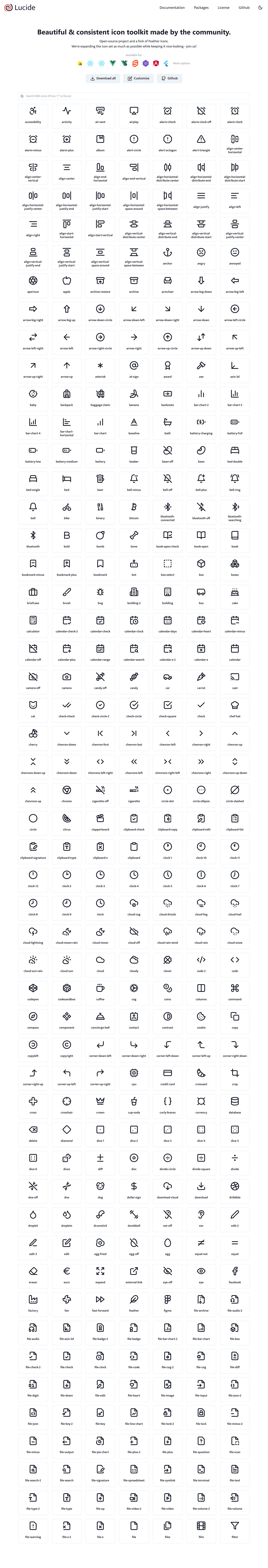 Lucide Free Icon Library