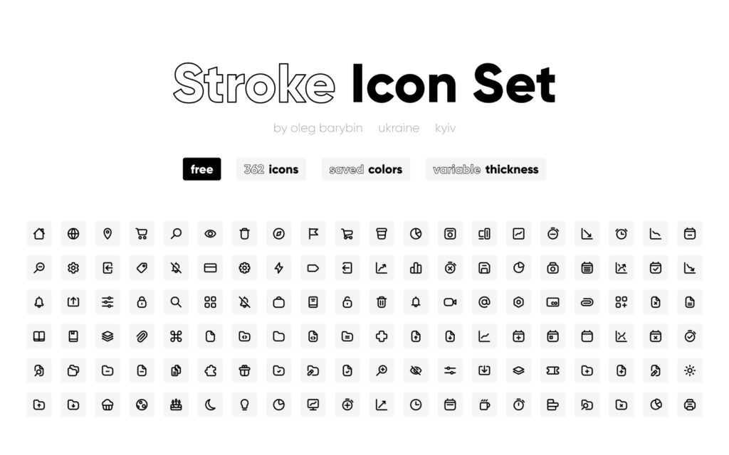 362 Free Stroke Icon Set