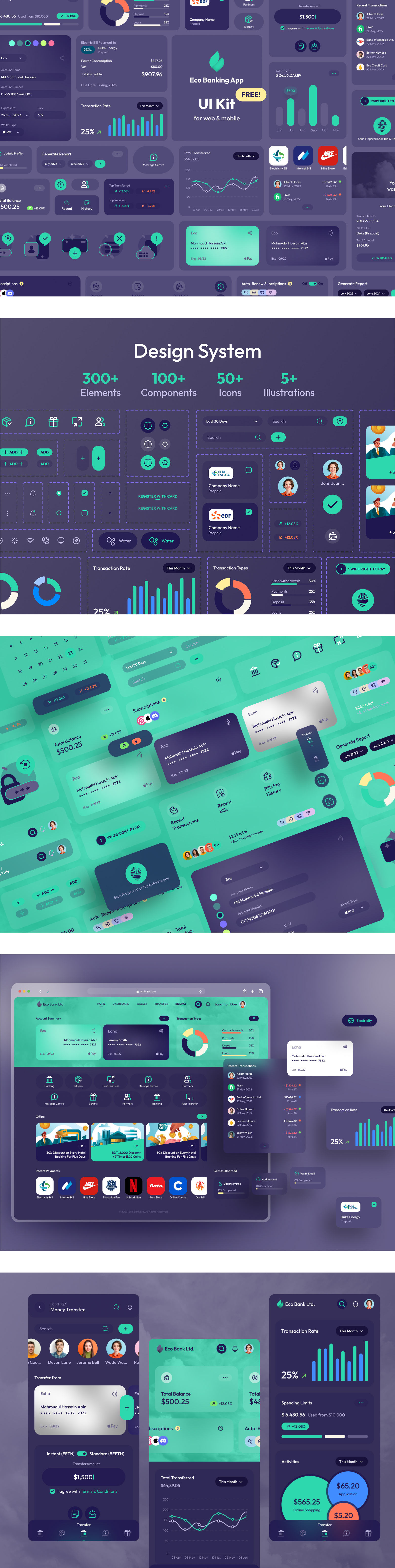 Eco Banking App UI Kit Freebie