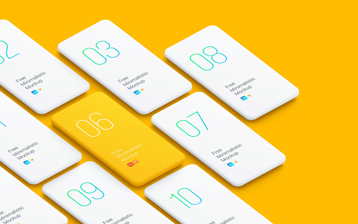 Free Minimalistic Phone Mockups | Theme-UI