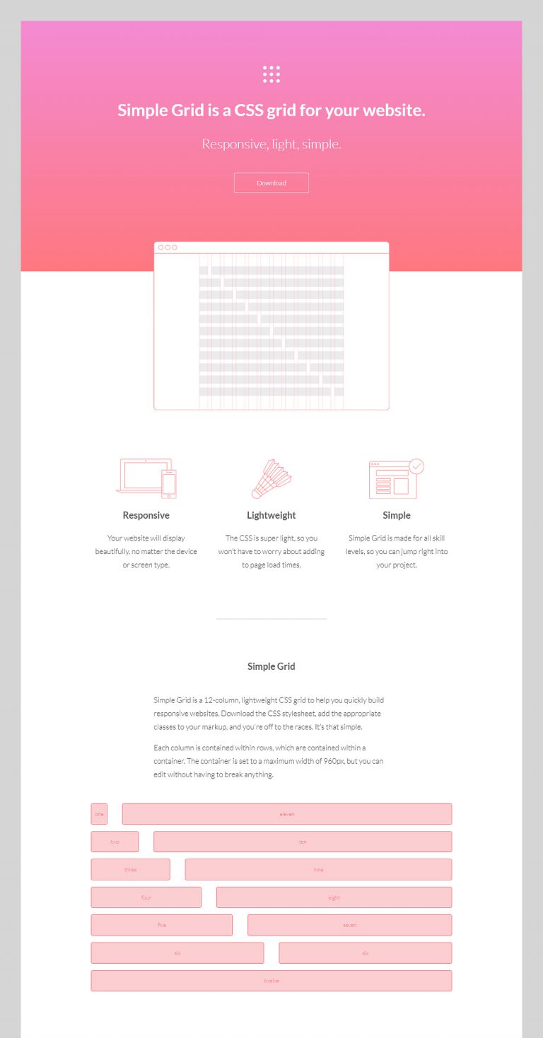 Simple Grid: Lightweight and Responsive CSS Grid | Theme-UI