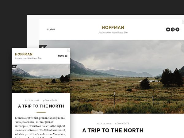 Hoffman - A Stylish and Beautifully Minimal Free WordPress theme for Bloggers.