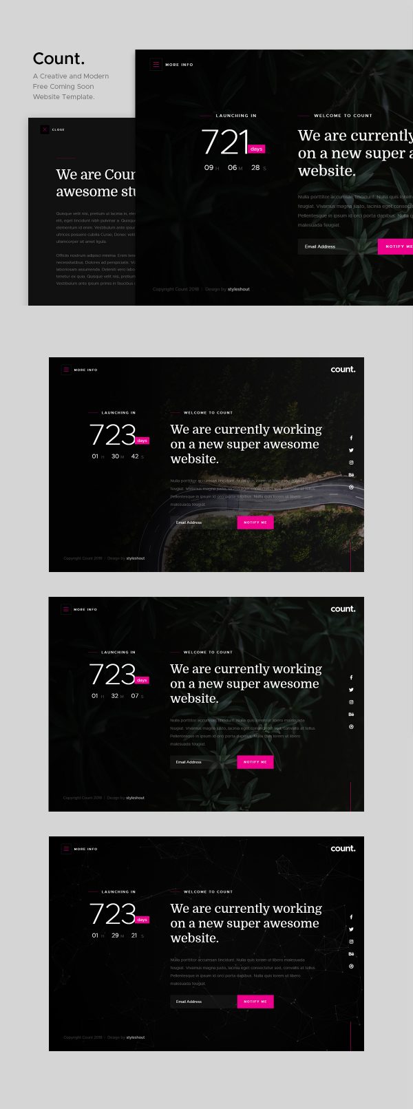 Count: Creative and Modern Coming Soon Website Template | Theme-UI