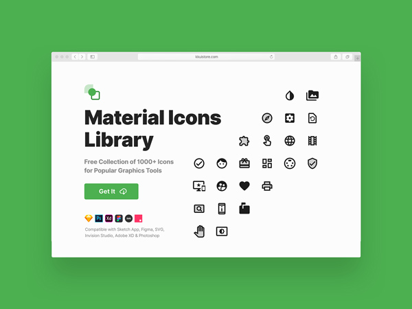 Material Icons Library - a Set of 1000+ Free Icons for Popular Graphics Tools