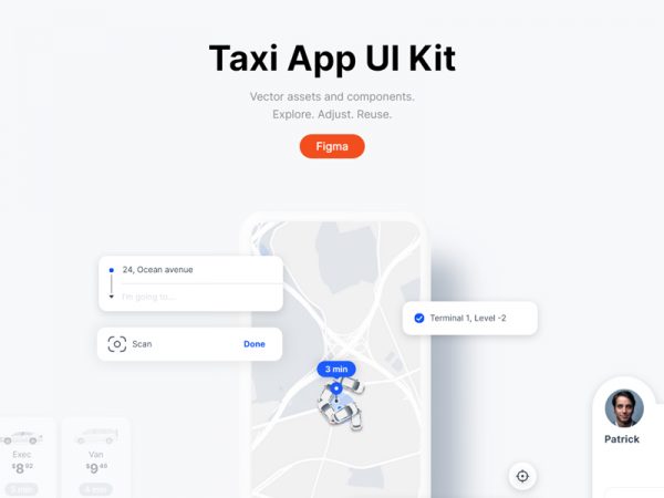 Taxi App Free UI Kit